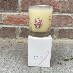 Breast Cancer Awareness Crusade Candle NWT Floral Roses Discontinued HTF